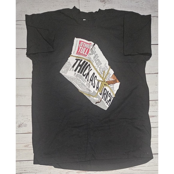 Jethro Tull T-Shirt Thick as a Brick 1997 Concert Tee Mens XL Black Vintage 90's